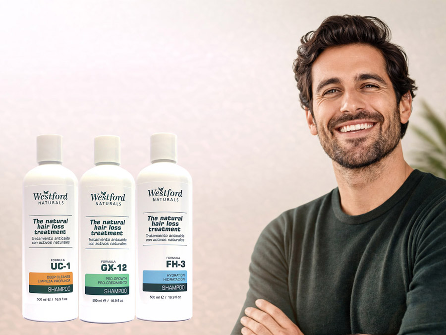 Hombre con cabello abundante y saludable